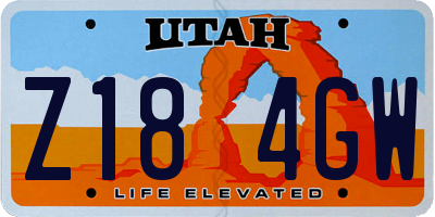 UT license plate Z184GW