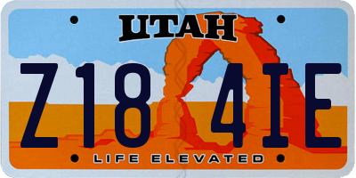 UT license plate Z184IE