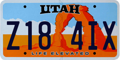 UT license plate Z184IX