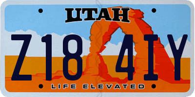 UT license plate Z184IY