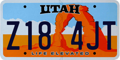 UT license plate Z184JT