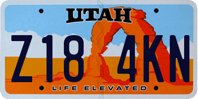 UT license plate Z184KN
