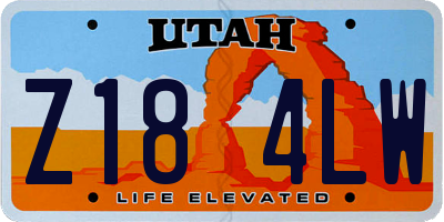 UT license plate Z184LW