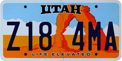 UT license plate Z184MA