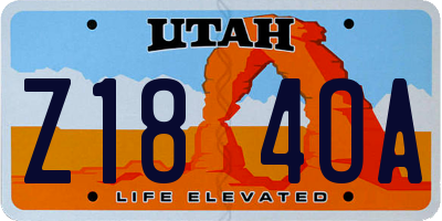 UT license plate Z184OA