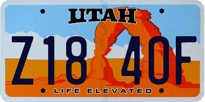 UT license plate Z184OF