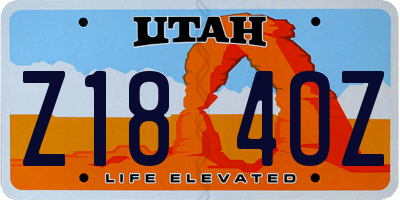 UT license plate Z184OZ