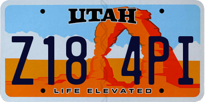 UT license plate Z184PI
