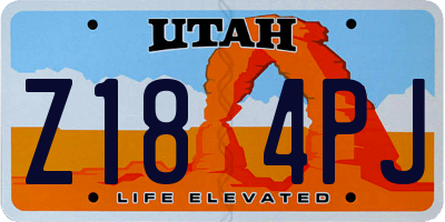 UT license plate Z184PJ