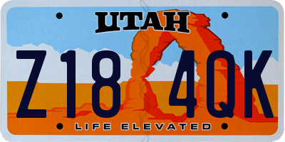 UT license plate Z184QK