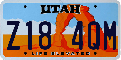 UT license plate Z184QM