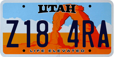 UT license plate Z184RA