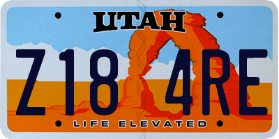 UT license plate Z184RE