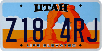 UT license plate Z184RJ