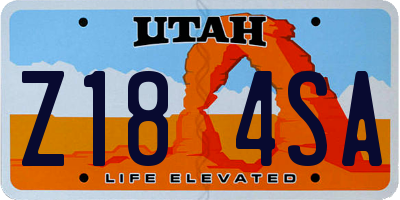 UT license plate Z184SA