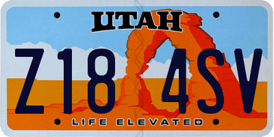 UT license plate Z184SV