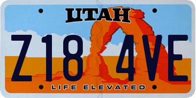 UT license plate Z184VE