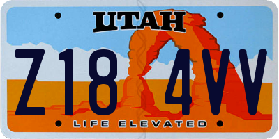 UT license plate Z184VV