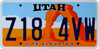 UT license plate Z184VW