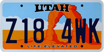 UT license plate Z184WK