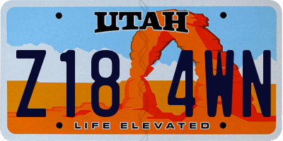 UT license plate Z184WN