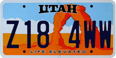 UT license plate Z184WW