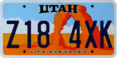 UT license plate Z184XK