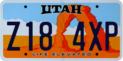 UT license plate Z184XP