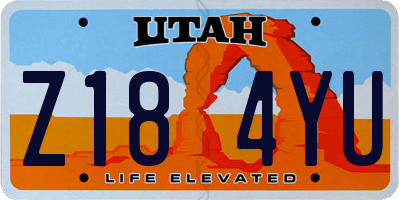 UT license plate Z184YU
