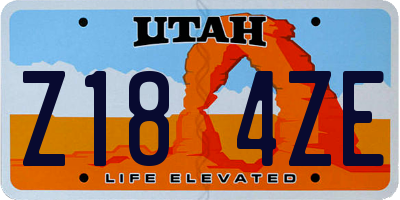 UT license plate Z184ZE