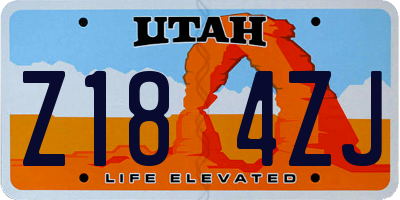 UT license plate Z184ZJ