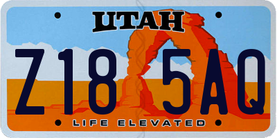 UT license plate Z185AQ