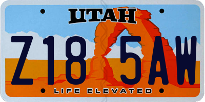 UT license plate Z185AW