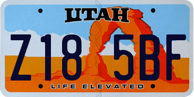 UT license plate Z185BF