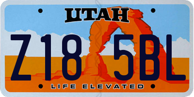 UT license plate Z185BL