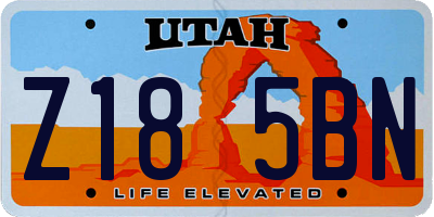 UT license plate Z185BN