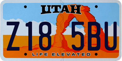 UT license plate Z185BU