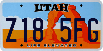 UT license plate Z185FG