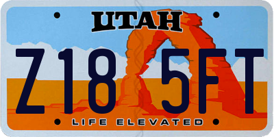 UT license plate Z185FT