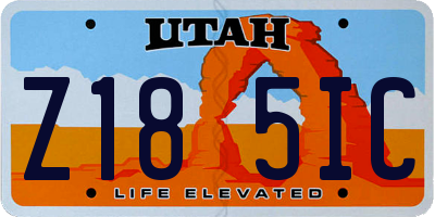 UT license plate Z185IC