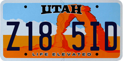 UT license plate Z185ID