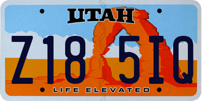 UT license plate Z185IQ