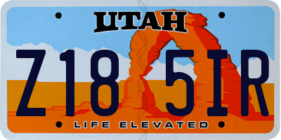 UT license plate Z185IR