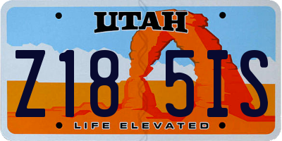 UT license plate Z185IS