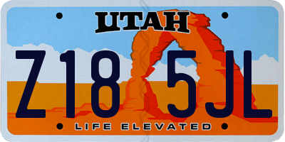 UT license plate Z185JL
