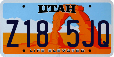 UT license plate Z185JQ