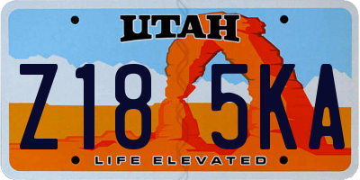 UT license plate Z185KA