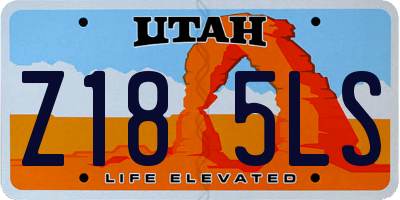 UT license plate Z185LS