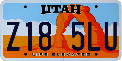 UT license plate Z185LU