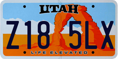 UT license plate Z185LX